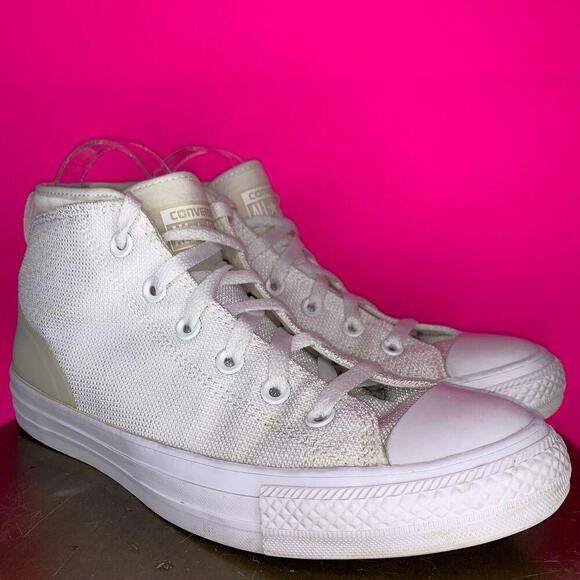 Converse Syde Street White Nylon Mesh High Top Sneaker Sz 9.5 - Picture 1 of 7